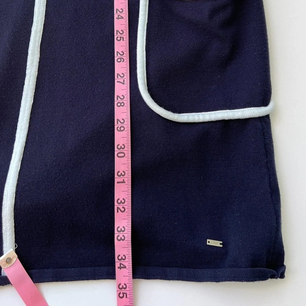 TOMMY HILFIGER Women's A Navy Blue Shift Sleeveless Dress White Pockets Neckline - Picture 7 of 8
